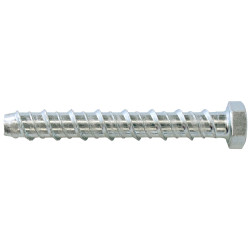 Surub pentru beton, din otel, zincat alb, cu cap hexagonal, Hex 13, filetat complet, Friulsider CLR, 10 x 60 mm