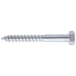 Surub pentru lemn, cu cap hexagonal, Friulsider, zincat alb, 6 x 70 mm