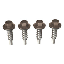Surub pentru tigla metalica, autoforant, Bilka, maro inchis (RAL 8019), 4.8 x 20 mm, 250 bucati