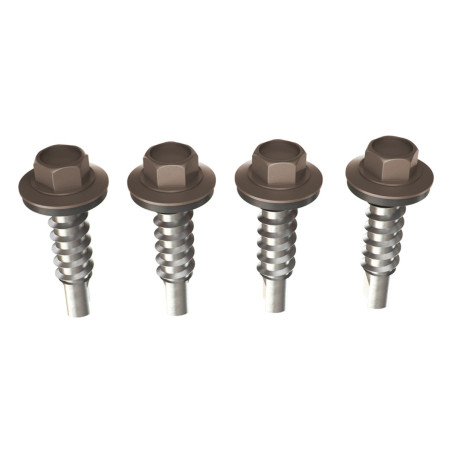 Surub pentru tigla metalica, autoforant, Bilka, maro inchis (RAL 8019), 4.8 x 20 mm, 250 bucati