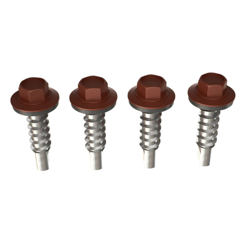 Surub pentru tigla metalica, autoforant, Bilka, maro (RAL 8017), 4.8 x 20 mm, 250 bucati Surub pentru tigla metalica, autoforant, Bilka, maro (RAL 8017), 4.8 x 20 mm, 250 bucati