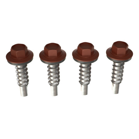 Surub pentru tigla metalica, autoforant, Bilka, maro (RAL 8017), 4.8 x 20 mm, 250 bucati