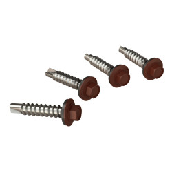 Surub pentru tigla metalica, autoforant, Bilka, maro (RAL 8017), 4.8 x 70 mm, 100 bucati