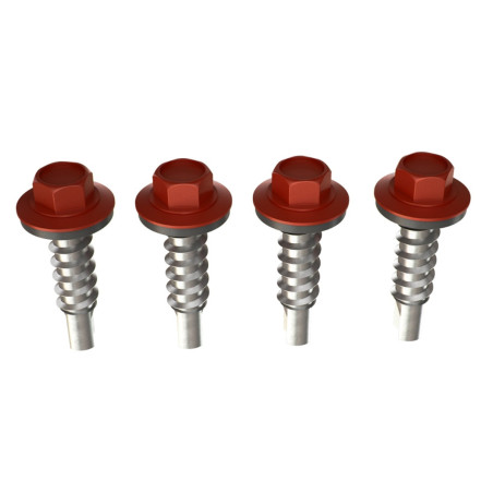 Surub pentru tigla metalica, autoforant, Bilka, rosu inchis (RAL 3009), 4.8 x 20 mm, 250 bucati