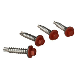 Surub pentru tigla metalica, autoforant, Bilka, rosu inchis (RAL 3009), 4.8 x 35 mm, 250 bucati