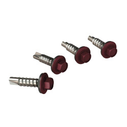Surub pentru tigla metalica, autoforant, Bilka, visiniu (RAL 3005), 4.8 x 19 mm, 250 bucati