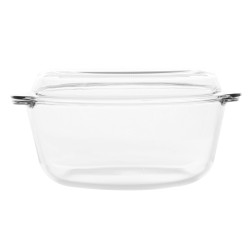Bol cu capac pentru servirea mesei, sticla termorezistenta, transparent, 27 x 24 cm, 3000 ml