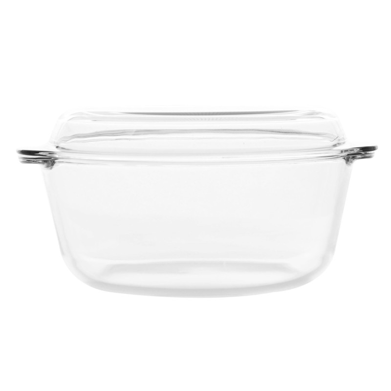 Bol cu capac pentru servirea mesei, sticla termorezistenta, transparent, 27 x 24 cm, 3000 ml