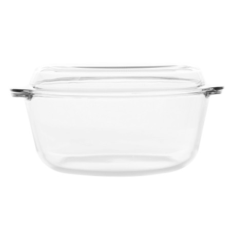 Bol cu capac pentru servirea mesei, sticla termorezistenta, transparent, 27 x 24 cm, 3000 ml