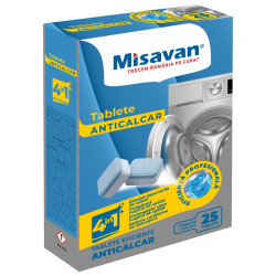 Tablete anticalcar Misavan 4 in 1 pentru masina de spalat, 24 tablete / cutie