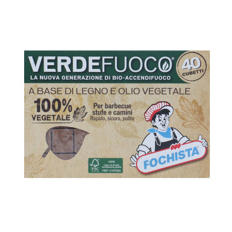 Tablete pentru aprins focul Verdefuoco, lemn reciclat, 40 buc