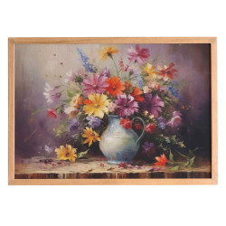 Tablou canvas cu rama Floral Still Life, SimplyArt, standard, panza + sasiu lemn, 72.5 x 52.5 cm