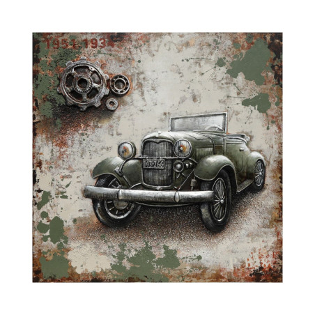 Tablou canvas F684A, Masina retro, efect 3D, panza + sasiu lemn, 100 x 100 cm