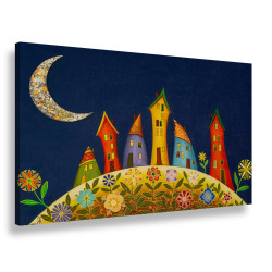 Tablou canvas Good Night, SimplyArt, standard, panza + sasiu MDF, 30 x 40 cm