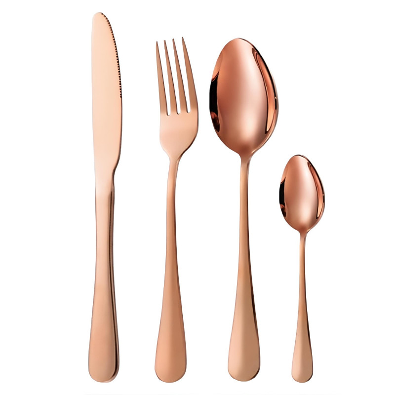 Tacamuri 1010RG, inox, roz, set 24 piese
