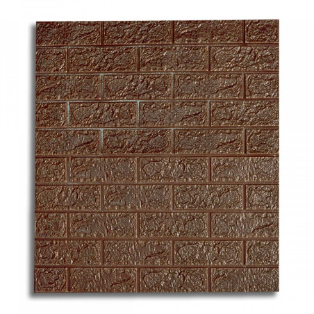 Tapet autoadeziv 3D Naimeed D3312, PVC, 77 x 70 cm, model caramida, maro