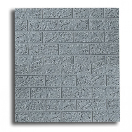 Tapet autoadeziv 3D Naimeed D3314, PVC, 77 x 70 cm, model caramida, gri