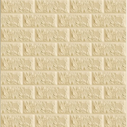 Tapet autoadeziv 3D Naimeed D3400, PVC, 77 x 70 cm, model caramida, crem