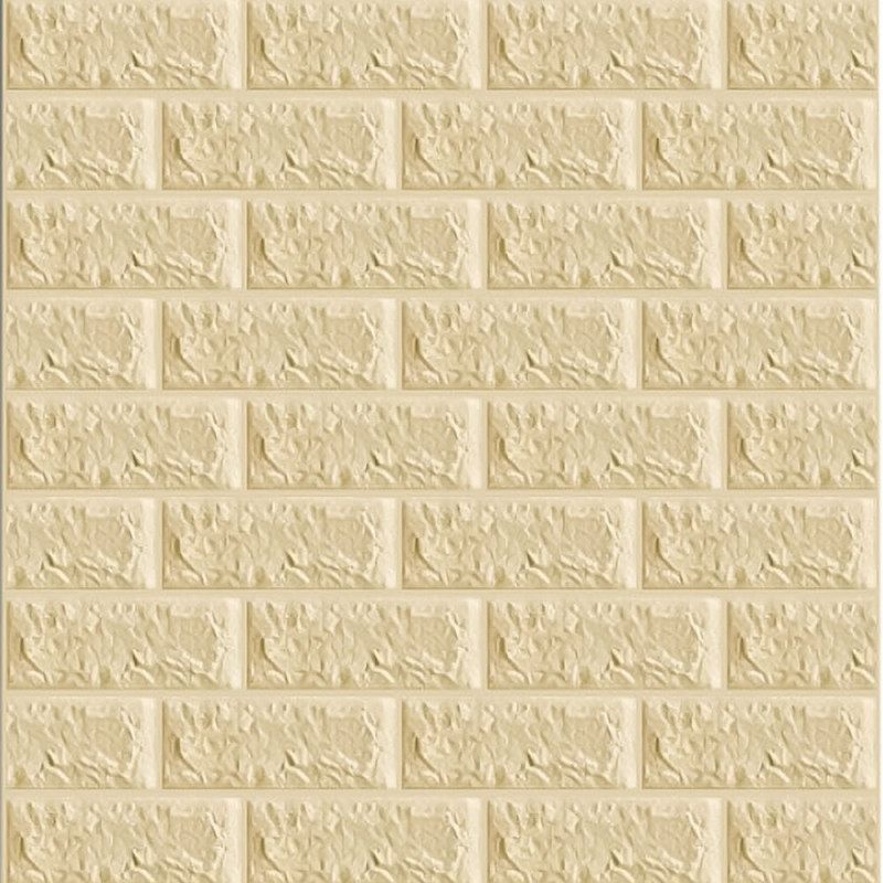 Tapet autoadeziv 3D Naimeed D3400, PVC, 77 x 70 cm, model caramida, crem