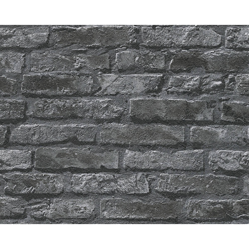 Tapet hartie, model caramida, AS Creation Black & White 954701, 10 x 0.53 m
