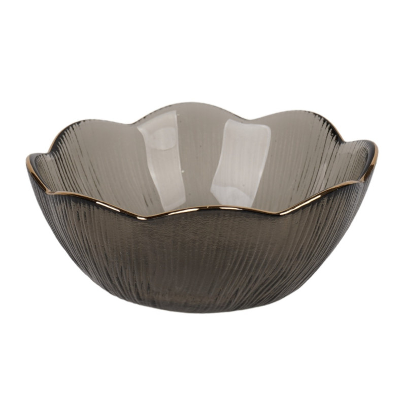 Bol pentru servirea mesei 2BLW245-HGR, sticla, negru, 12.4 cm