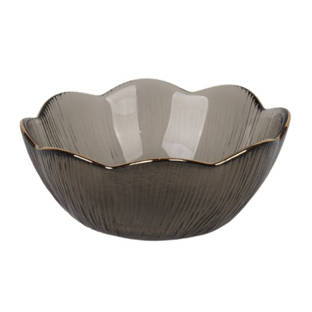 Bol pentru servirea mesei 2BLW245-HGR, sticla, negru, 12.4 cm