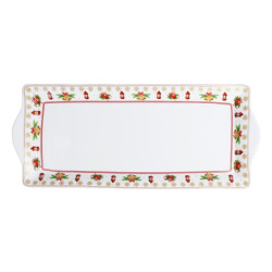 Tava Craciun, dreptunghiulara, pentru servire, EP3948, portelan, multicolor, 34 x 15 x 3 cm