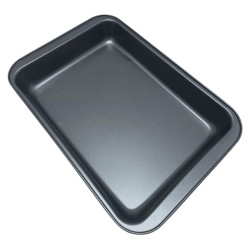 Tava cuptor, Kasemi, cu acoperire teflon, dreptunghiulara, negru, 37 x 25.5 x 5 cm