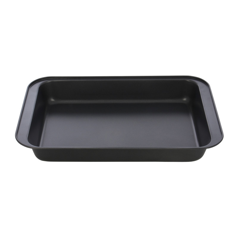 Tava cuptor, otel carbon, dreptunghiulara, gri, 42.5 x 28.5 x 5.5 cm, antiaderenta