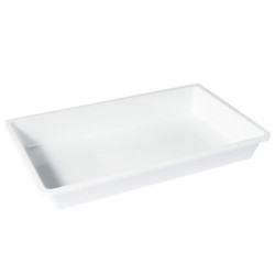 Tava dreptunghiulara pentru servire, din plastic, Plastina, alb, 56.5 x 34.7 x 8 cm