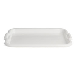 Tava dreptunghiulara pentru servire, plastic, Alisan Lux, alb, 36.5 x 25 x 2.5 cm