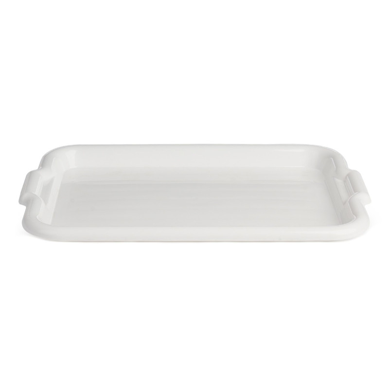 Tava dreptunghiulara pentru servire, plastic, Alisan Lux, alb, 36.5 x 25 x 2.5 cm