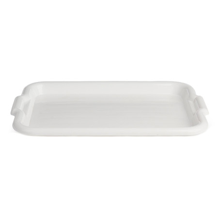 Tava dreptunghiulara pentru servire, plastic, Alisan Lux, alb, 36.5 x 25 x 2.5 cm