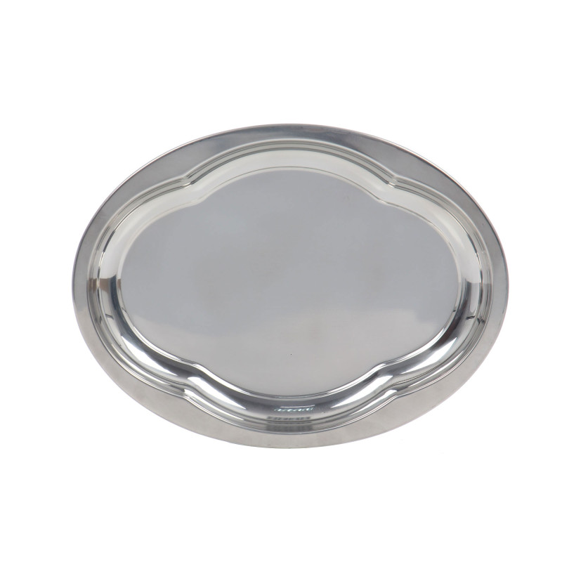 Tava ovala pentru servire, din inox, 176, gri, 26 x 19.5 x 2 cm