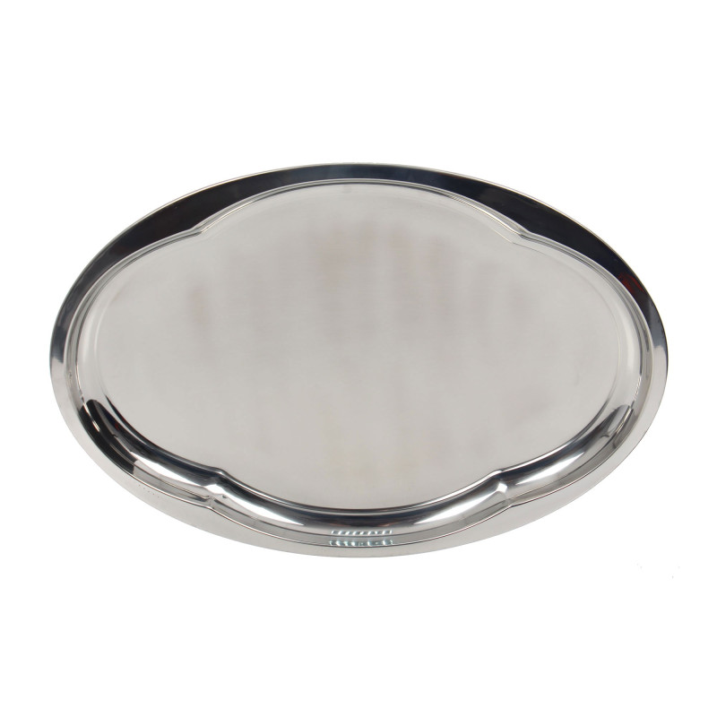 Tava ovala pentru servire, din inox, 412, gri, 45 x 33.8 x 2 cm