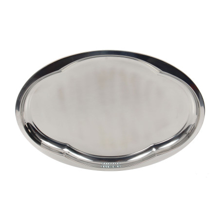 Tava ovala pentru servire, din inox, 412, gri, 45 x 33.8 x 2 cm
