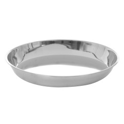 Tava rotunda pentru servire, din inox, gri, 40 x 5.6 cm