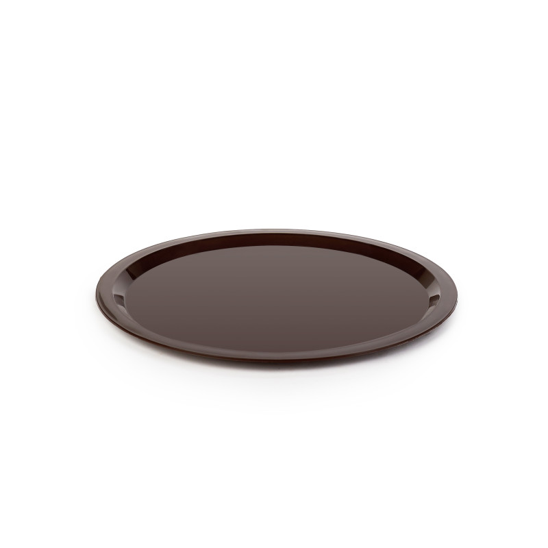 Tava rotunda pentru servire, plastic, Amy, maro, 29.4 x 1.1 cm