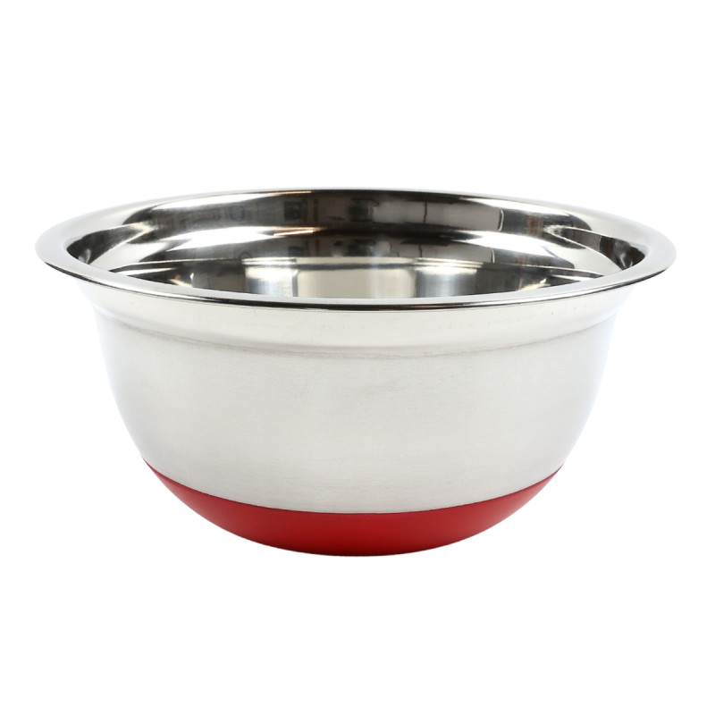 Bol pentru servirea / pregatirea mesei, VK 4014-22, inox + silicon, argintiu, 22 cm