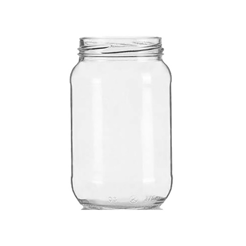 Borcan fara capac TO63, sticla transparenta, capacitate 370 ml