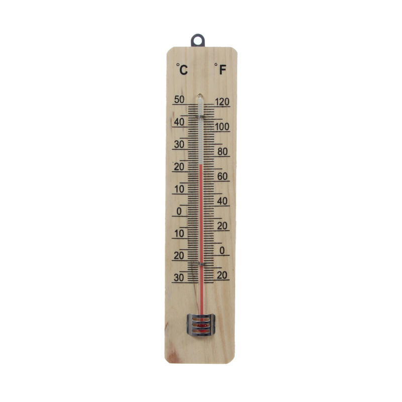 Termometru Versay T1, pentru exterior, lemn, 20 x 4.5 x 0.8 cm