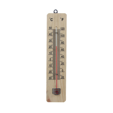 Termometru Versay T1, pentru exterior, lemn, 20 x 4.5 x 0.8 cm