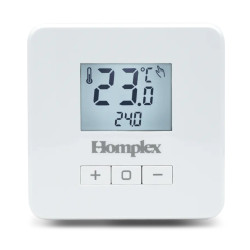 Termostat de ambient pentru centrala, cu fir, Homplex Evo X, 2 x AA, 230 V, afisaj digital, IP42, alb
