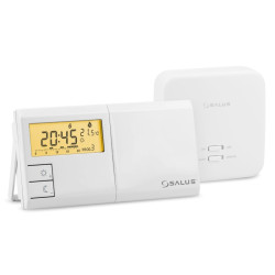 Termostat de ambient pentru centrala, wireless, Salus 091FLRFv2, programabil, protectie la inghet, afisaj digital, IP30, alb