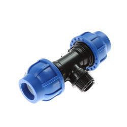 Teu compresiune PEHD, filet exterior, D 63 mm x 2"