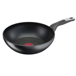 Tigaie inductie tip wok,Tefal Unlimited, aluminiu, negru, 28 cm