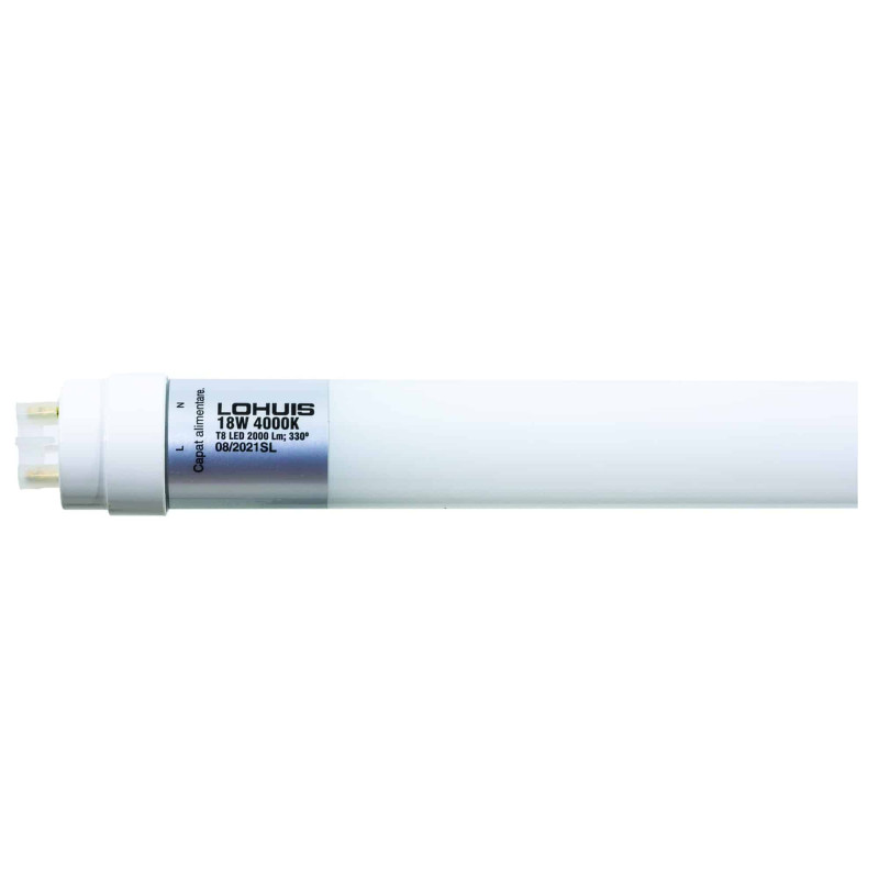 Tub LED Lohuis 34775, 18W, lumina neutra, 2000lm, G13, T8, 119.9 cm, dispersor din sticla