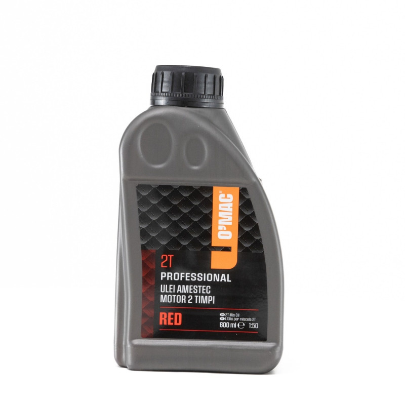 Ulei amestec OMAC Full Synthetic 2T, rosu, 0.6L