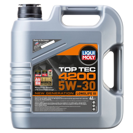 Ulei motor auto Liqui Moly, Top Tec 4200, 5W-30, 4 L, sintetic