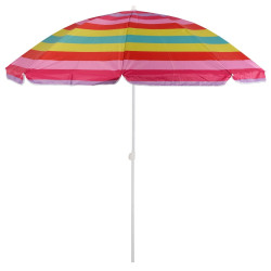Umbrela soare de plaja / gradina, D12609, rotunda, structura metal, multicolor, D 200 cm